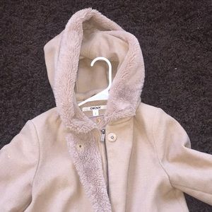 DKNY tan coat size 2